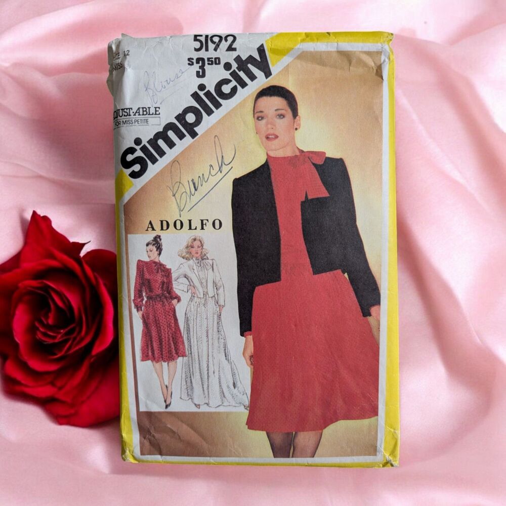 Simplicity Pattern 5192 Misses' Skirt Two Lengths Blouse Lined Jacket  12M Vtg